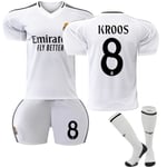 24-25 Real Madrid Hemma Barnfotbollsdräkt nr 8 KROOS Adult XL（180-190cm）