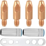 EATBALE Embouts de contact de soudage MIG 0,8 mm M6 x 28 mm pour torche de soudage MB25 25AK MIG/MAG Kit d'accessoires de consommables avec 3 embouts de contact, 2 protections de buse, 1 clé à douille