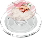 Santa Claus Pastel Pink Christmas Face Xmas Vintage Phone PopSockets PopGrip for MagSafe