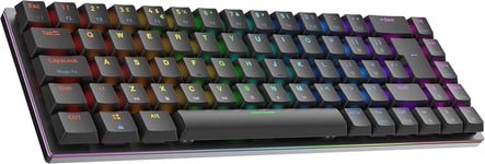 G65 Guardian 65% | Coque Aluminium | Clavier Ultra Fin ? Profil Bas | Hot Swap Gaming Keyboard | 69 Touches RGB LED | PC/Mac | QWERTY ISO UK (Noir, Gateron Low Profile Blue)