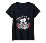 Womens Till death do us part Skeleton Couple V-Neck T-Shirt