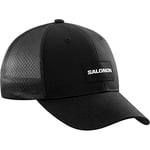 Salomon Trucker Casquette incurvée unisexe,Trail Running, Randonnée, Marche Velo, Style audacieux, Polyvalence, Respirabilité et confort, Noir, S/M
