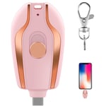 Portabel nyckelringsladdare kompatibel med Android 1500mAh mobiltelefon C-typ mini nödladdare powerbank Pink No,