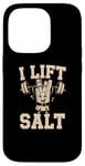 Coque pour iPhone 14 Pro Gym Citation Funny Fries Memes Bodybuilder Fries I Lift Salt