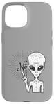 iPhone 15 Funny and cute Grey Alien "No" V-Finger Gesture Case