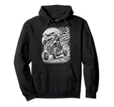 American quad ATV patriot bald eagle, mudding lover Pullover Hoodie