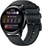 Montre Intelligente 3-4g, Écran Amoled 1,43"", Téléphonie Esim, Autonomie De La Batterie 3 Jours, Mesure De La Fréquence Cardiaque 24h/24, 7j/7, Gps, 5 Atm, Bracelet En Fluoroélastomère Noir