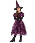 Fuchsia WITCH WITCH COSTUME W/SPIDER WEBS (Taille VII) en sac avec crochet