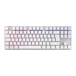 CHERRY MX 8.2 TKL Wireless, Clavier de Jeu sans Fil sans Pavé Numérique, Disposition Allemande (QWERTZ), Bluetooth, 2,4 GHz & Câble, MX2A Red Switches, Blanc