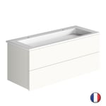 Meuble double vasque 120 cm BURGBAD Cosmo blanc mat