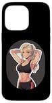 Coque pour iPhone 14 Pro Max Tenue de sport pour fille blonde style manga