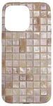 Coque pour iPhone 15 Pro Max Motif mosaïque beige crème Y2K ton neutre