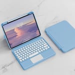 Coque Clavier Pour Ipad Air 11 Pouces 2024/Ipad Air 5 2022/Ipad Air 4 2020 10.9"",Transparente Magnétique Vertical Cover & Azerty Clavier Bluetooth Sans Fil Avec Touchpad,Lightblue