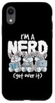 Coque pour iPhone XR Bunny I'm A Nerd Get Over It Nerdy Geek Rabbit Reading Gamer