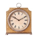 DRW Horloge de Table en métal doré et Champagne 31 x 9 x 33/40 cm, Cadran 23 cm
