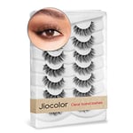 Dramatic Long Thick Faux Mink Lashes Pack Jiocolor Fluffy 3D Volume Eye Fake Eyelashes 7 Pairs Full Crossed Big Eye Lashes Pack DJ-31