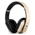 Casque Bluetooth Sans Fil 4.2 aptX Low Latency - August EP650 - Circum Auriculaire, Micro Léger Pliable Confortable NFC - Casque Audio Homme Femme Compatible iPhone Android TV Ordinateur Sport - Or