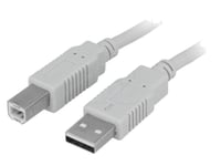 Cable USB 2.0 USB A prise male USB B prise male 5m - Gris clair