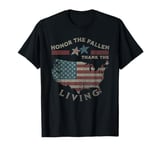 Honor The Fallen Thank The Living Memorial Day Veteran Stars T-Shirt