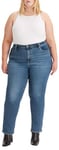 Levi's Women's Plus Size 724 High Rise Straight Jeans, Blue Wave Mid Plus, 22 L