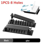 Organisateur de câble,support de fil Flexible,enrouleur de câble USB,Clips en Silicone rangés pour souris,clavier,protection d'écouteurs - Type 8 Holes-Black