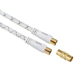 HAMA Premium antennkabel - Guldpläterad - 120 dB - Vit - 5 m