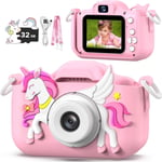 Appareil Photo Enfant, Appareils Photos Numériques Licorne Jouet Pour Enfants 3 À 12 Ans, Cadeau Fille De Noël/D'anniversaire, Enregistreur Vidéo Hd 1080p, Caméras Jeu Enfant