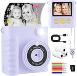 CKATE Kids Camera Instant Print, Kids Camera with 2 Shutters, 1080P HD 32G SD &