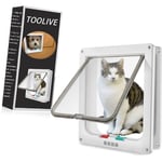 Toolive - Chatière pour Chat, Chatière Imperméabiliser avec verrou Rotatif à 4 Voies pour Chat, Petit Chien, Facile à Installer et à Utiliser(Taille