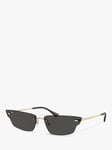 Ray-Ban RB3731 Unisex Rectangular Sunglasses, Light Gold/Black