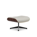 Vitra - Lounge Ottoman, Santos Palisander Polished/Sides black, Leather Cat. L40 Premium 72 - Skamler og taburetter - Charles & Ray Eames - Hvit - Metall/Tre