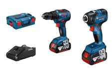 Bosch Toolkit 18V GDR 18V-200/GSR 18V-55 med 2 stk. 4,0 Ah batteri og lader GAL 18V-40 i L-BOXX