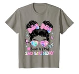 Youth Bruh It's My 2nd Birthday Retro 2 Year Old Birthday 2yr Girl T-Shirt