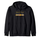 Cute Hanukkah Candles Cat Lover Hanukkah Cat Zip Hoodie