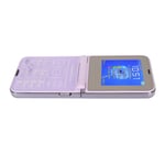 (Purple)2G Phone Big Buttons Loud Sound 2 Screen Mobile Phone For Elderly