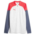 PUMA Treningsgenser IndividualCUP 1/4 Glidelås - Hvit/Fire Orchid, størrelse 3XL