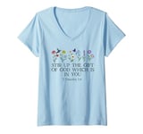 Womens Stir Up the Gift of God Which is In You 2 Timothy 1:6 Verse V-Neck T-Shirt