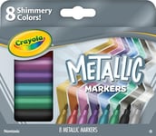 CRAYOLA Metallic Markers (Pack of 8) | Eight Different Metallic Tones Perfect for Home or School Art Projects | Colouring Pens & Markers | Ages 3+