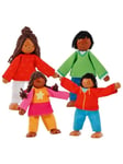 Goki Wooden Dollhouse Dolls Flexible Modern Family 4pcs.