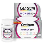 Centrum Women 50+ Multivitamin Tablets for Women, 30 Tablets with 23 Essential Nutrients including Vitamin C, D and Zinc