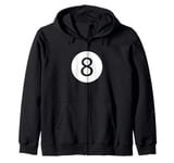 Funny 8 Ball Magic Billiards Pool | Lazy Halloween Costume Zip Hoodie