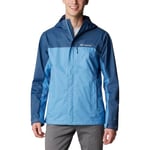 Columbia Men's Pouring Adventure Jacket, Waterproof Rain Jacket, Skyler/Dark Mountain, Size L