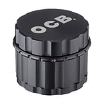 OCB 18887 Aluminium Herb Grinder with Diamond Cut Black Matte 50 mm Set of 4