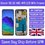 Honor X8 5G VNE-N41 LCD Screen Display Touch Digitizer Assembly+ Frame