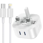 iPhone Fast Charger Plug and Cable,Micro USB Plug Apple iPhone Charge Plug for iPhone 14/14 Pro/13/13 Pro/12/12 Pro/11/SE/10 iPhone USB C to Lightning Charging Cable and Plug,Type C Plug and Lead