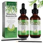 VXHDAG Rosemary Oil for Hair Growth & Skin Care - 100% Pure Rosemary Essential Oil for Eyebrow and Eyelash, Nourishes The Scalp, Stimulates Hair Growth for Men Women (2 Pack 2x60ML)