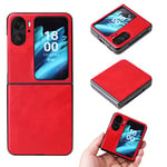 COQUE pour étui Oppo Find N2 Flip, étui à Motif Litchi Oppo Find N2 Flip(Rouge)