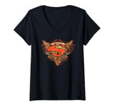 Womens Superman Wings Tattoo Man Of Steel V-Neck T-Shirt