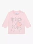 BOSS Baby Long Sleeve Logo T-Shirt, Pink Pale