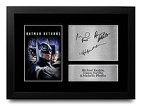 HWC Trading FR A4 Michael Keaton Danny DeVito & Michelle Pfeiffer Batman Returns Gifts Printed Signed Autograph Picture for Movie Memorabilia Fans - A4 Framed